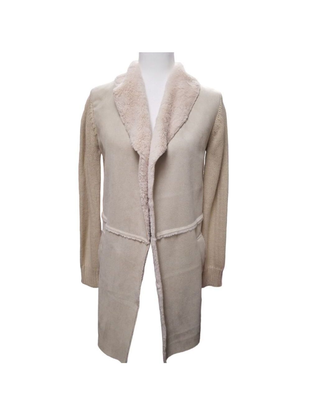 Twelfth Love Sweater Suede Tan Coat Jacket Size Small